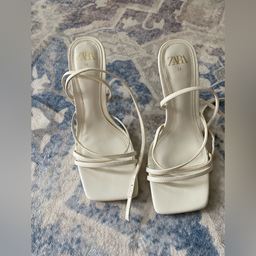 Zara White Strappy Women's Sandals
